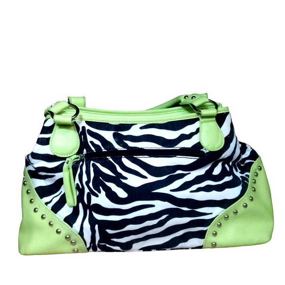 Hananel Bright chartreuse Blingy satchel - Picture 3 of 10